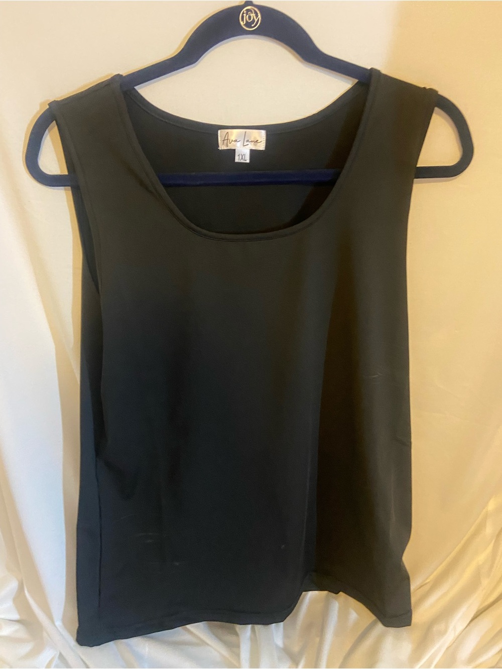 Black Sleeveless Scoop Neck Women's Top